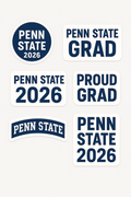 Penn State Grad Stickers (Sets of 6)